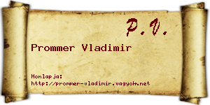 Prommer Vladimir névjegykártya